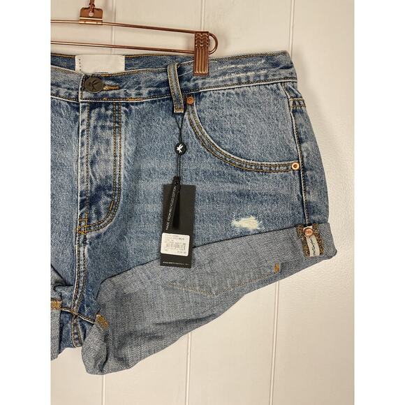One Teaspoon The Bandit Denim Shorts in Hollywood NWT Size 34 - Picture 1 of 10